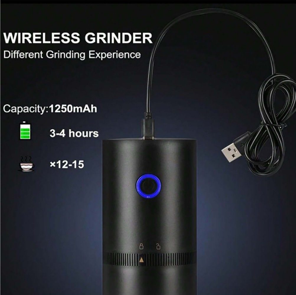 ASLENY Kaffeebereiter Kaffeemühle, kleiner tragbarer elektrischer Kaffeemühle mit USB, Geeignet für Zuhause oder unterwegs