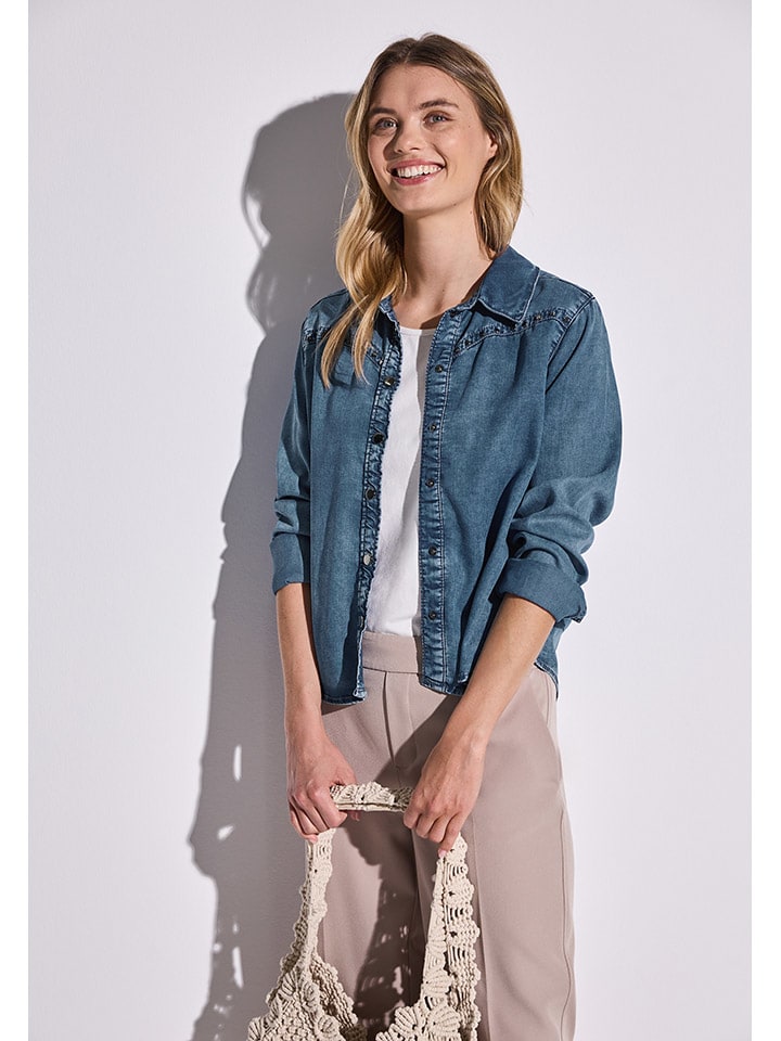 Street One Jeansbluse in Blau günstig kaufen