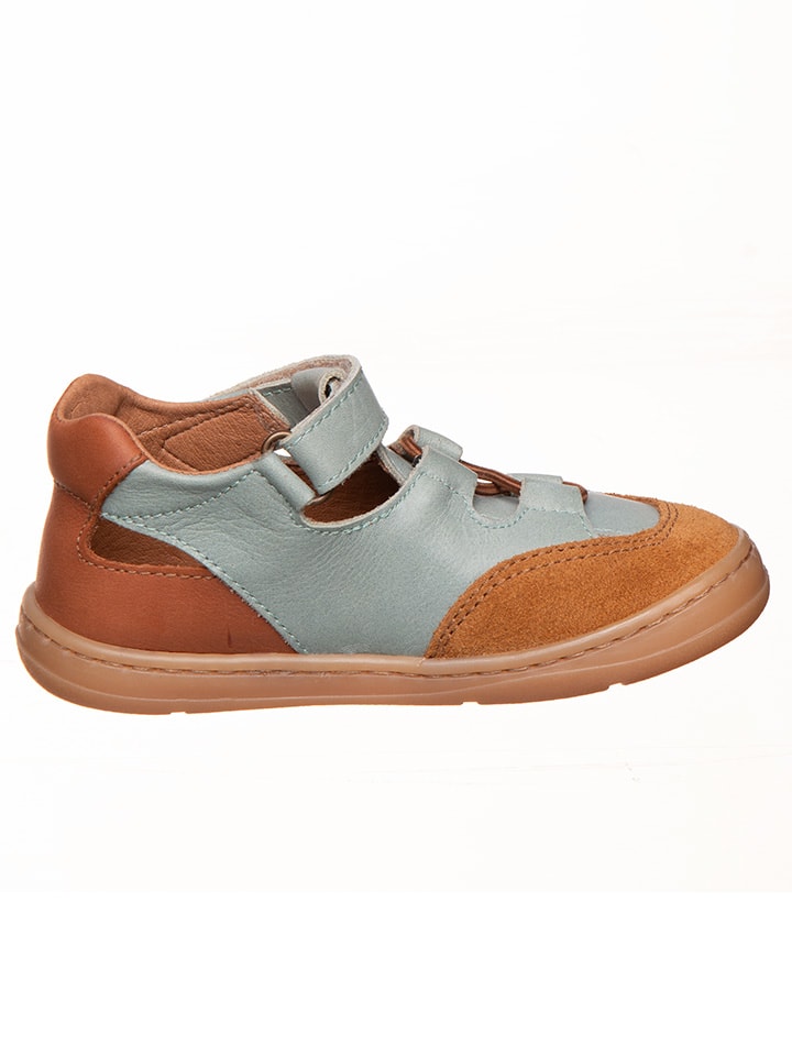 kmins Leder-Barfußschuhe in Hellbraun/ Hellblau günstig kaufen