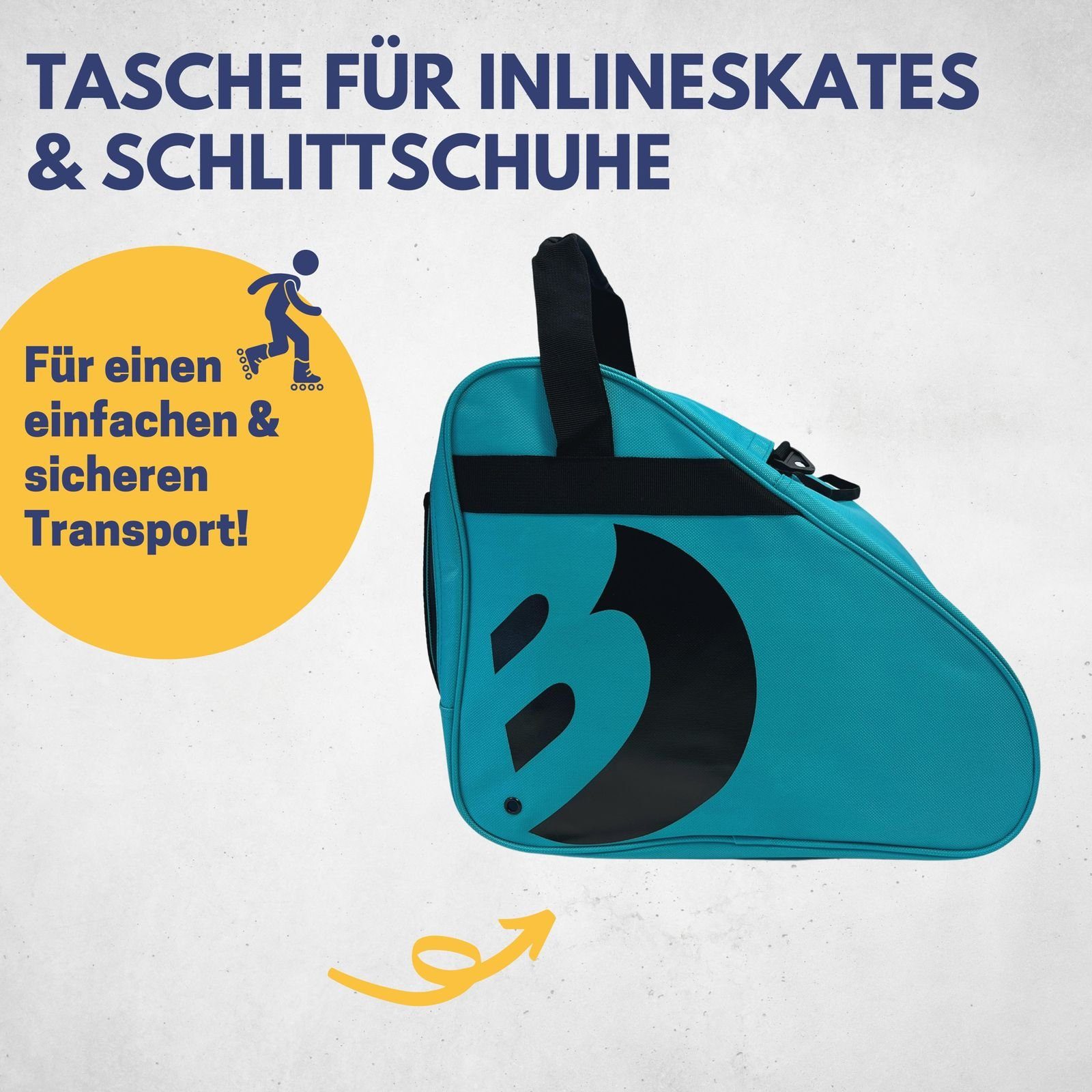 Best Sporting Sporttasche Best Sporting Tasche für Inlineskates und Schlittschuhe, Schlittschuhtasche mit verstellbarem Trageriemen I Rollschuhtasche I große Inliner-Tasche I Schlittschuhe Tasche