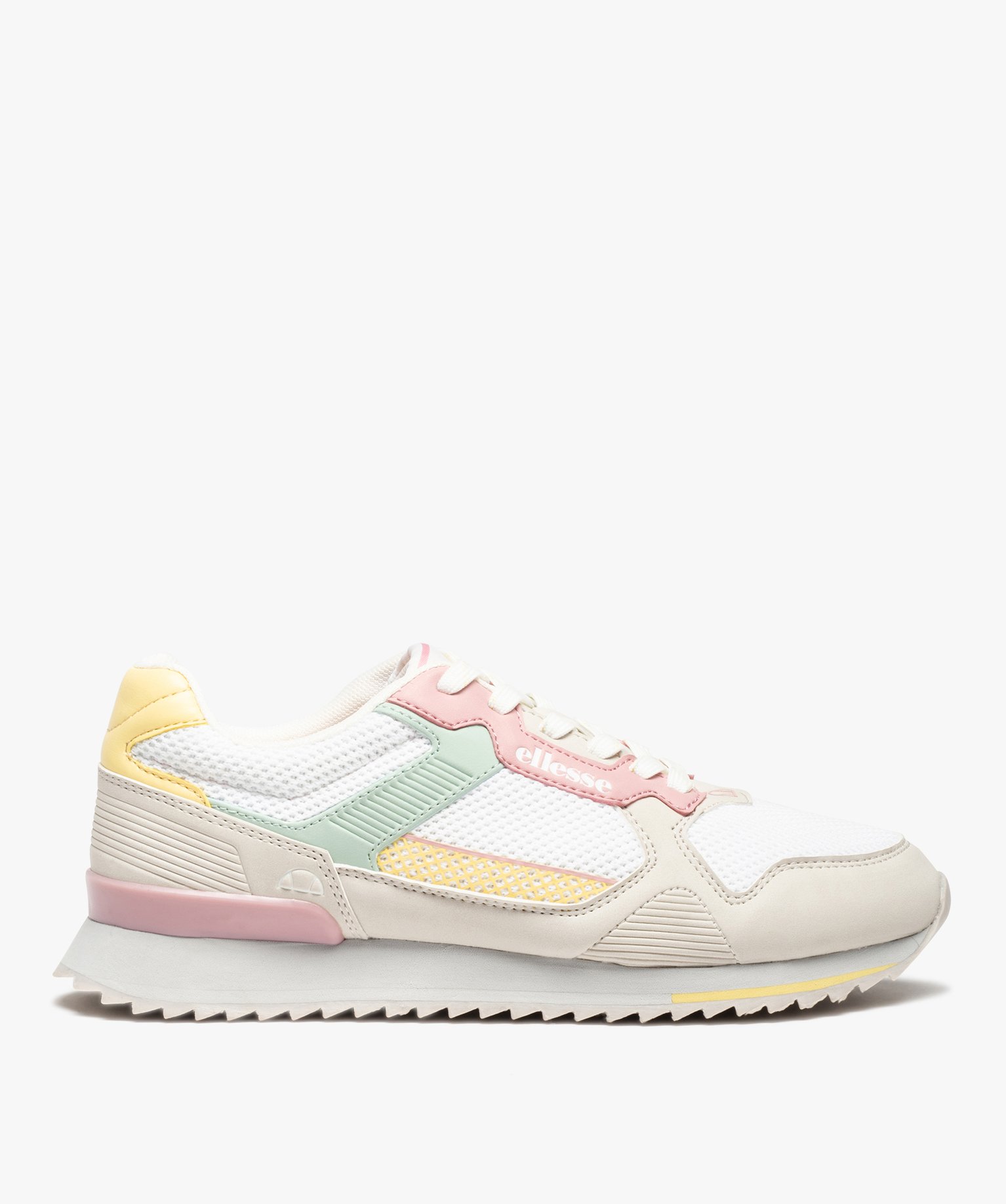Baskets femme retro running colorées à lacets – Ellesse ... blanc | GEMO