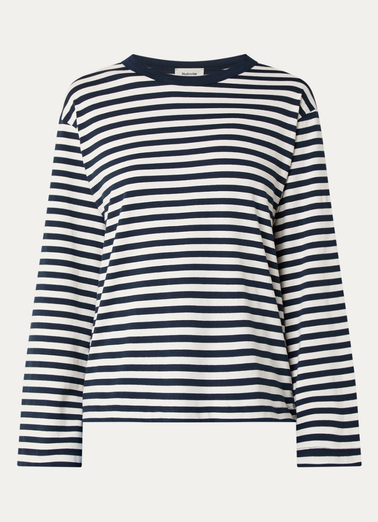Camicia a maniche lunghe Modström Hellen in cotone biologico con righe stampate