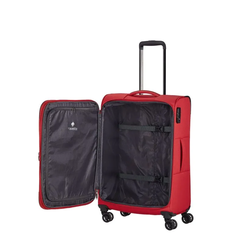 Travelite CHIOS Kofferset mit 4 Rollen Gr. L\/M (inkl. Reisetasche + Beautycase) - Rot