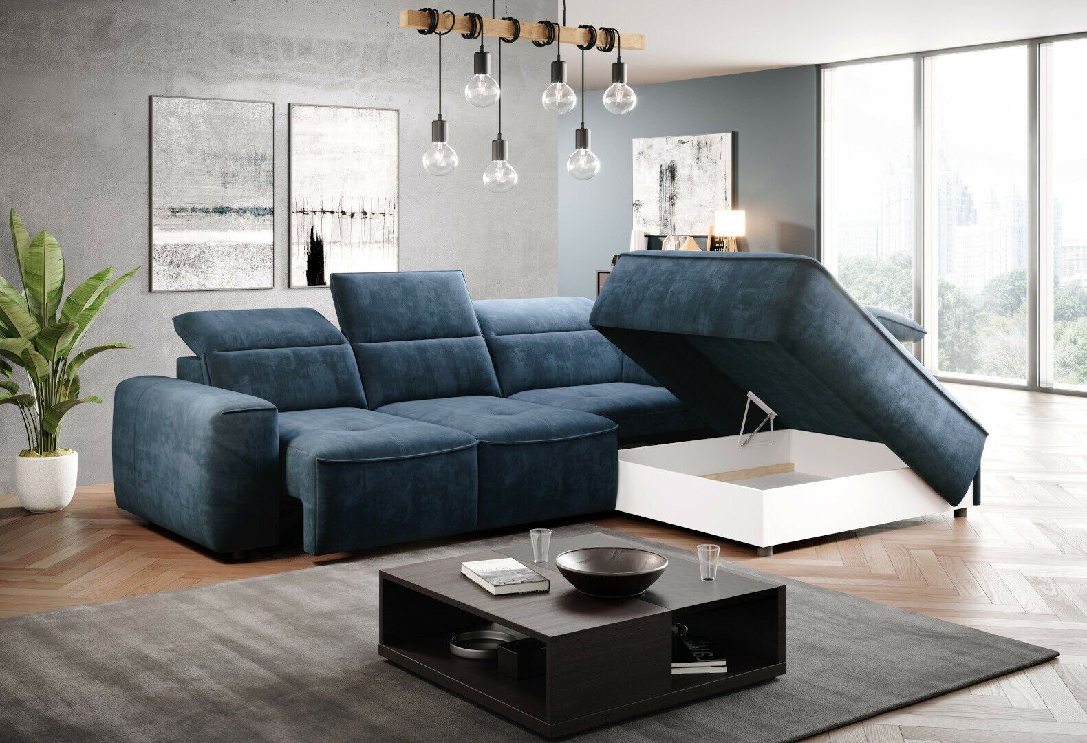 JVmoebel Ecksofa, Ecksofa L-form Textil Luxus Design Wohnlandschaft Polster Couch