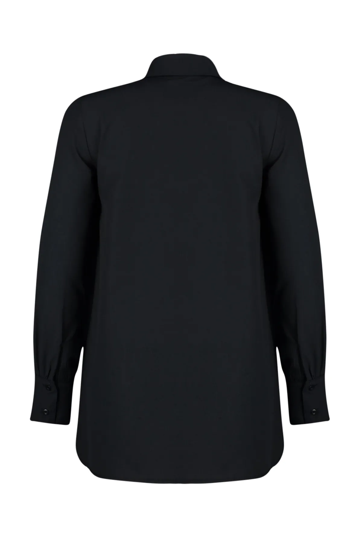 Trendyol Modest  Schwarzes Hemd aus gewebter Baumwolle mit Stickereidetails TCTSS24TG00017