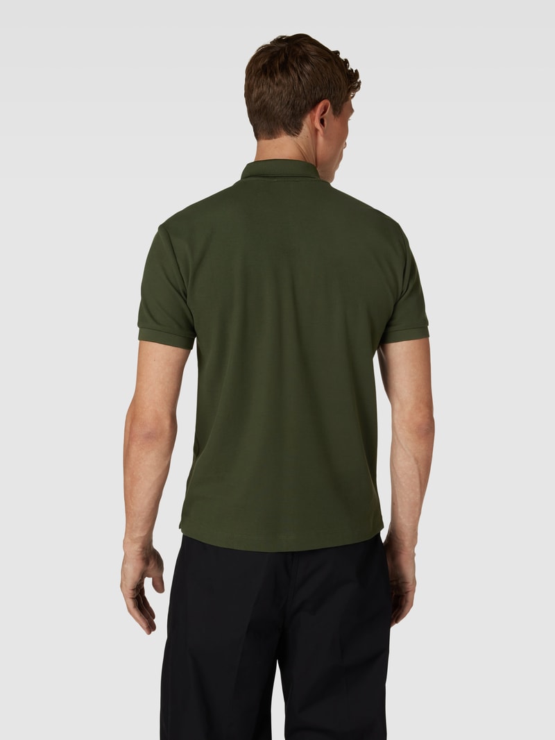 Poloshirt mit Label-Print in olivgrün