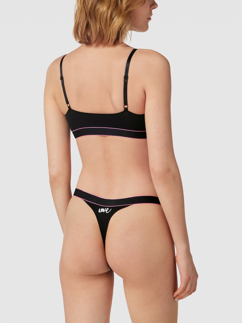 Bralette mit Statement-Print Modell 'VALENTINE' in schwarz