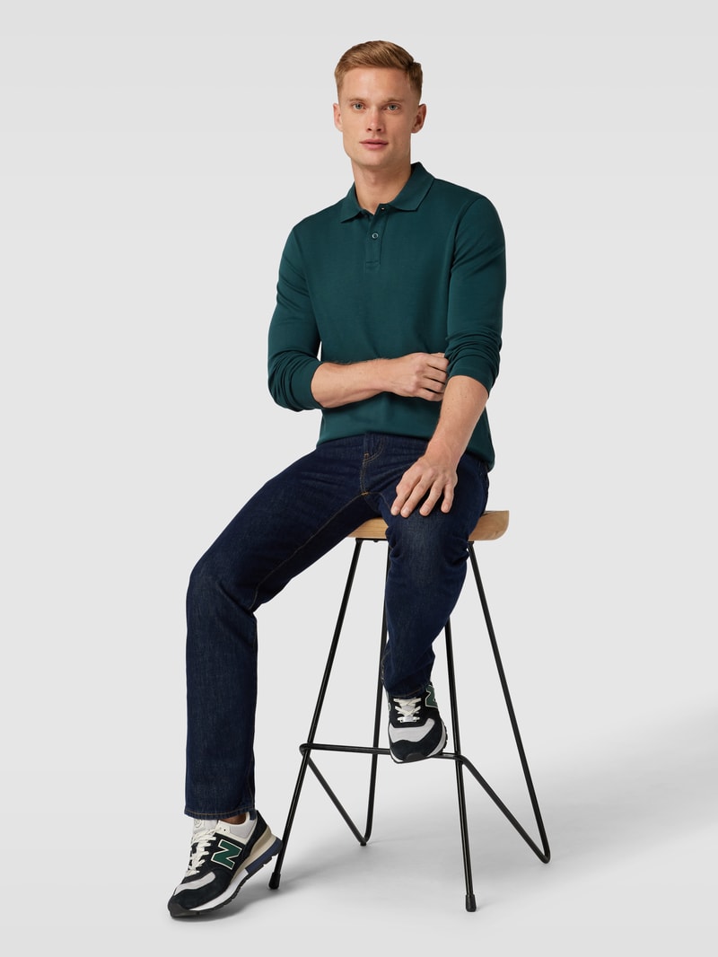 Poloshirt mit langen Ärmeln in bottle
