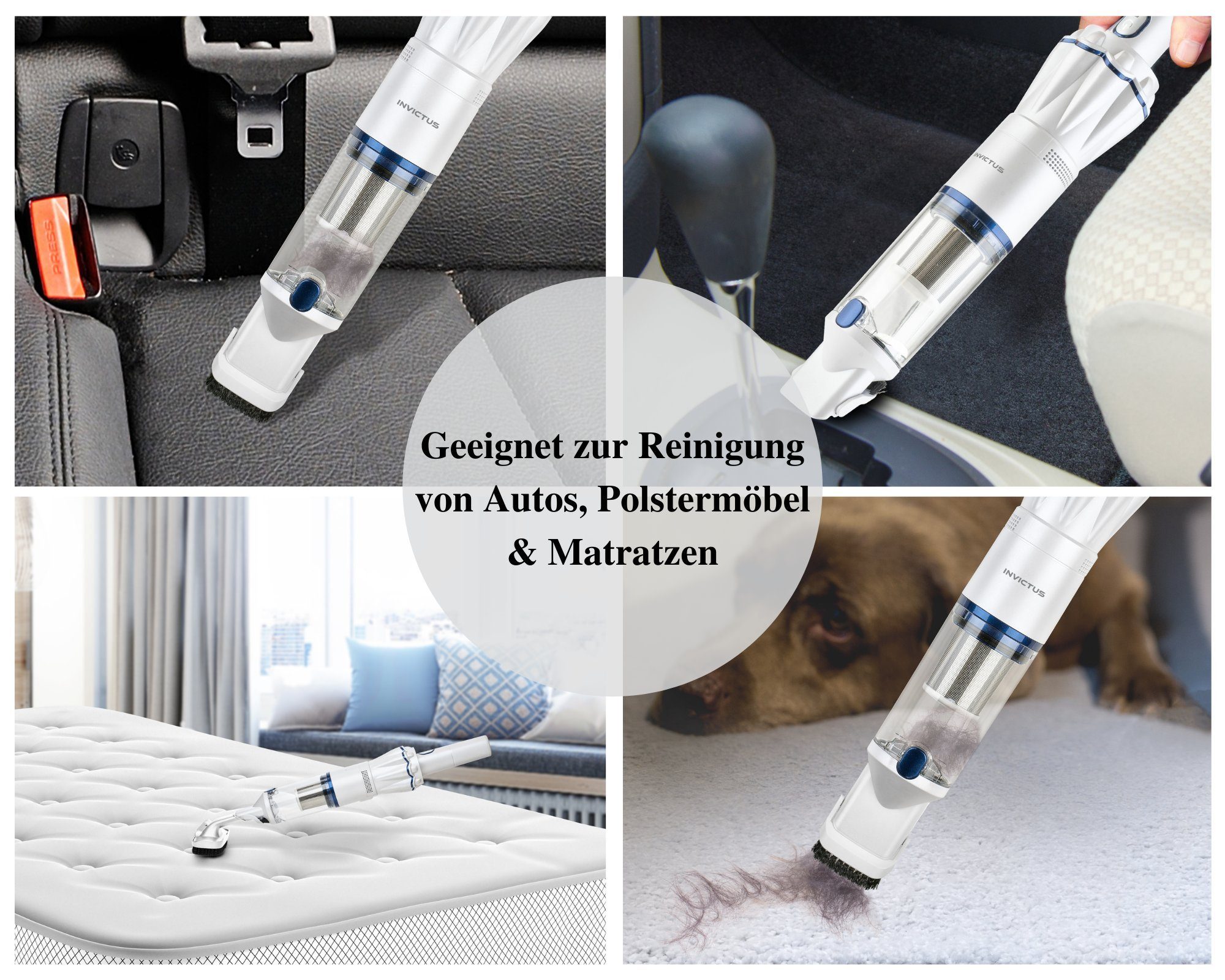 Genius Akku-Handstaubsauger Invictus One 1.0, 90,00 W, beutellos, Handstaubsauger 9-tlg - beutellos & kabellos