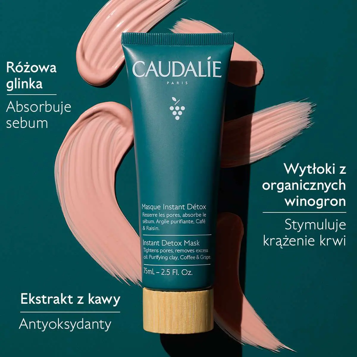 Caudalie Vinergetic C+ akimirksniu detoksikuojanti kaukė, 75 ml