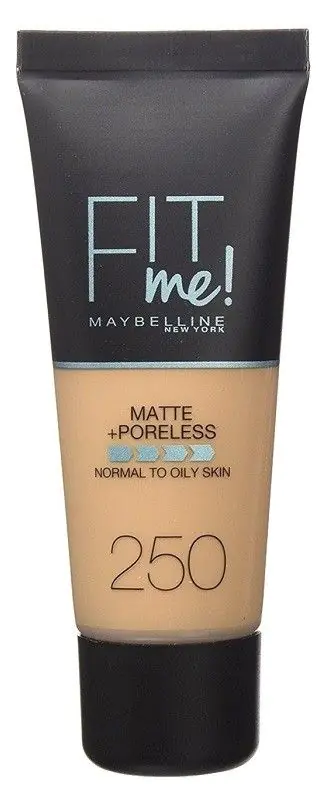 Base Maybelline Fit Me para o rosto, cor 250 Sun Beige