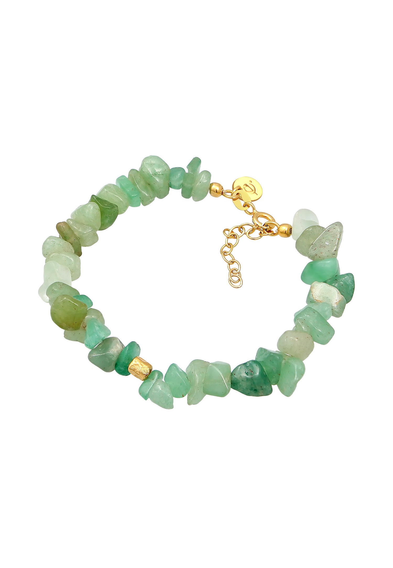 Bracciale da donna Elli PREMIUM, elegante bracciale in pietra naturale con avventurina in argento sterling 925 placcato oro