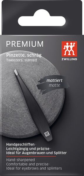 ZWILLING Beauty Premium Pinzette, schräg - black Pinzette