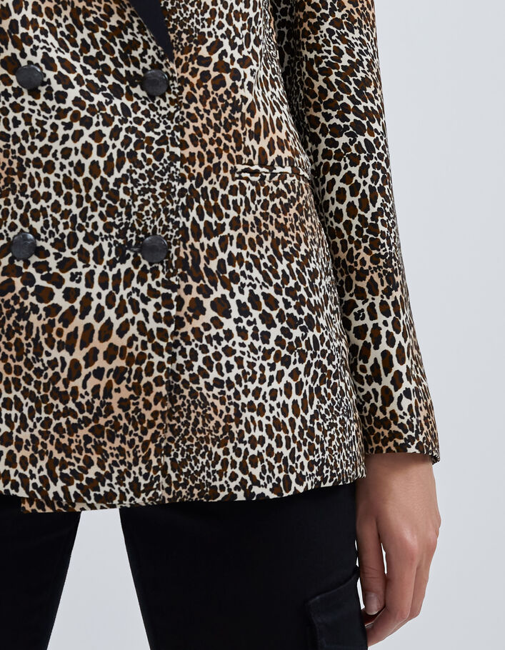 Veste de costume cognac imprimé baby leo Femme