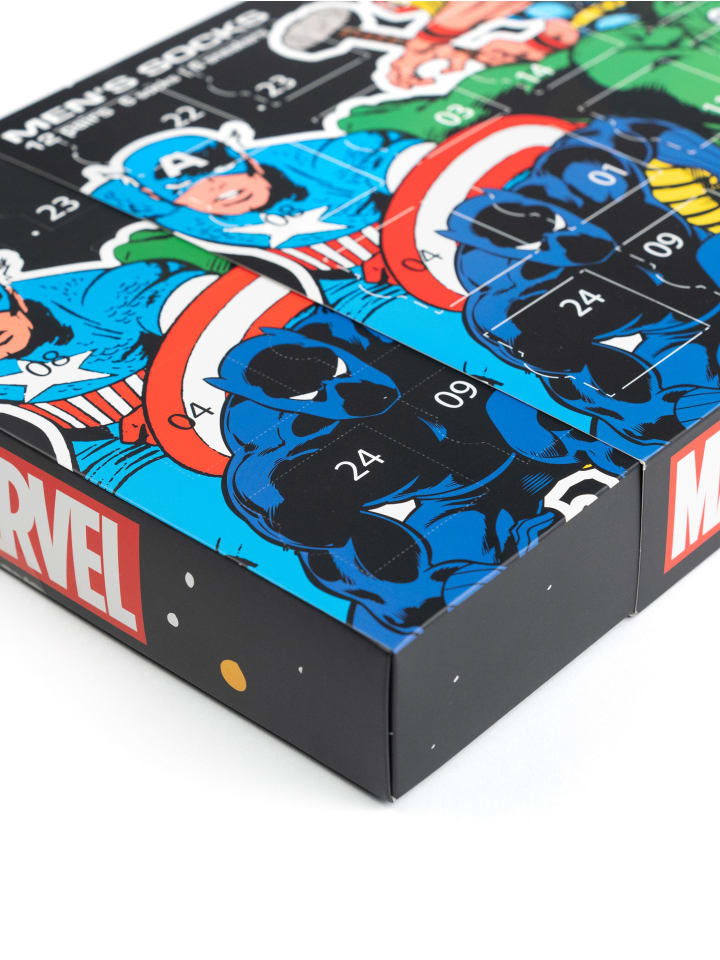 Marvel Marvel Socken Adventskalender mit 12 Paar Socken kurz und lang in Mehrfarbig günstig kaufen 40-45