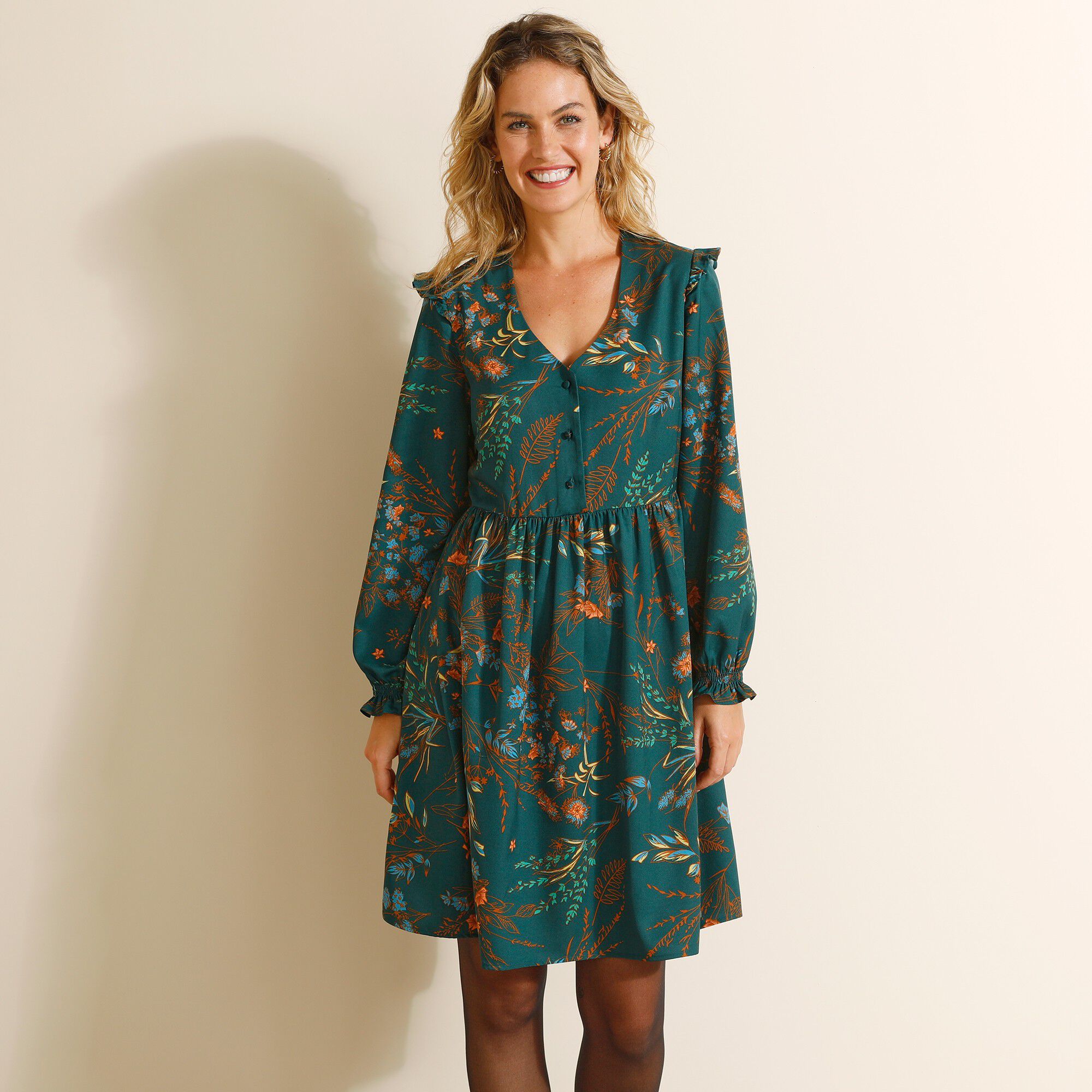 Robe imprimée col V