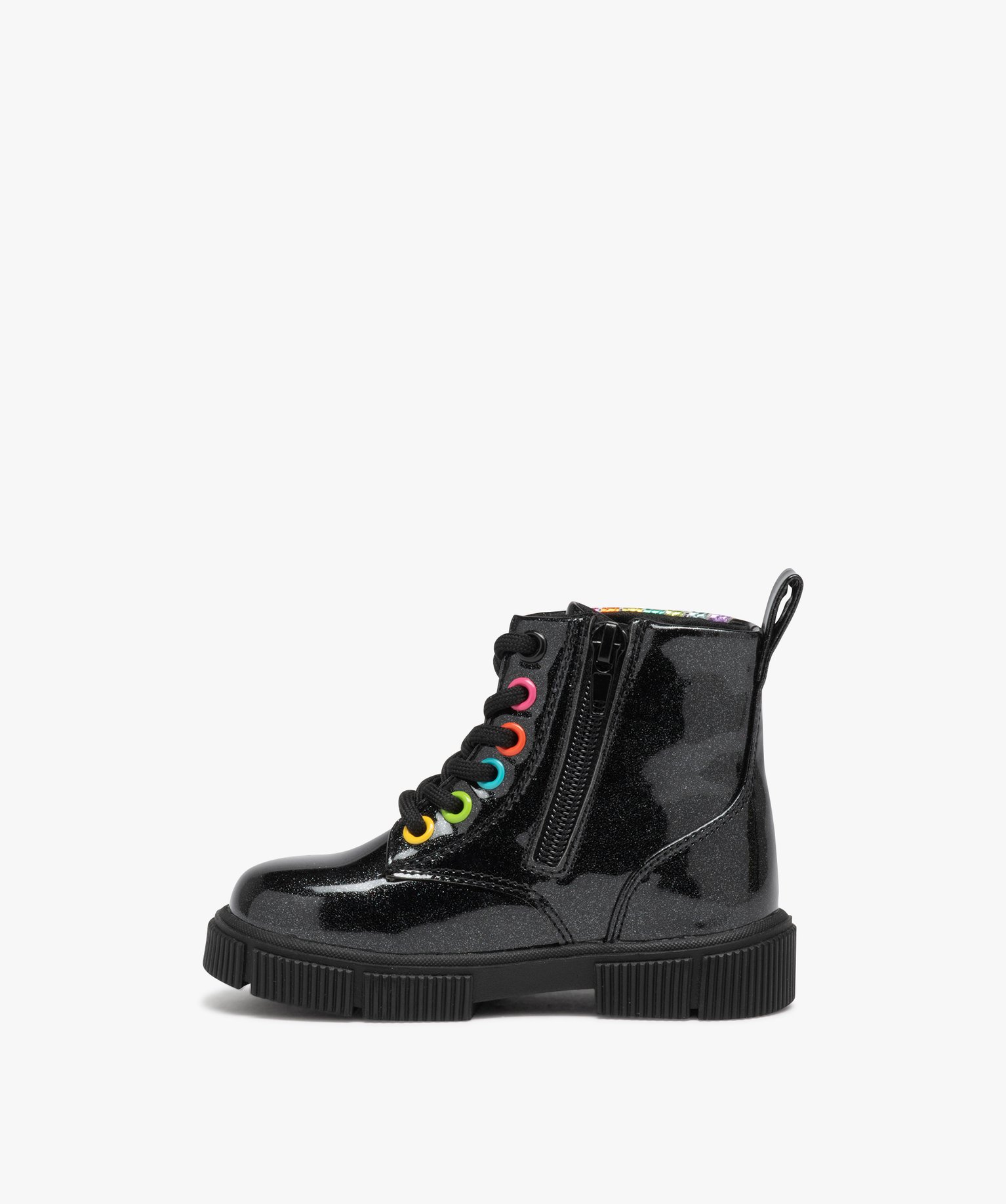 Boots bébé fille à paillettes avec détail arc-en-ciel noir | GEMO
