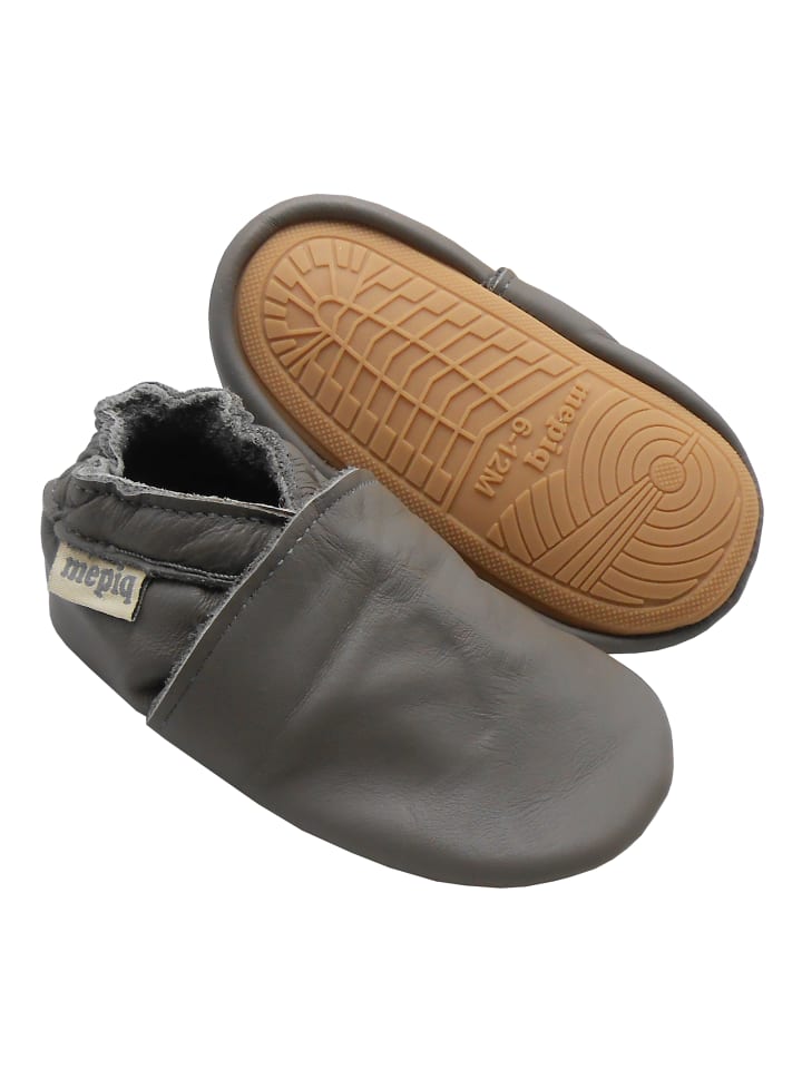 Yalion Baby Leder-Krabbelschuhe in Grau günstig kaufen