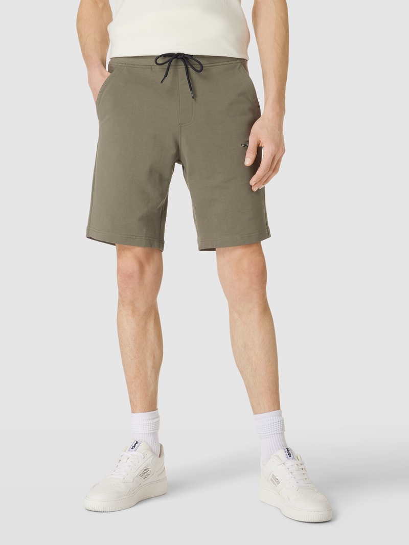 Sweatshorts mit Tunnelzug in grün