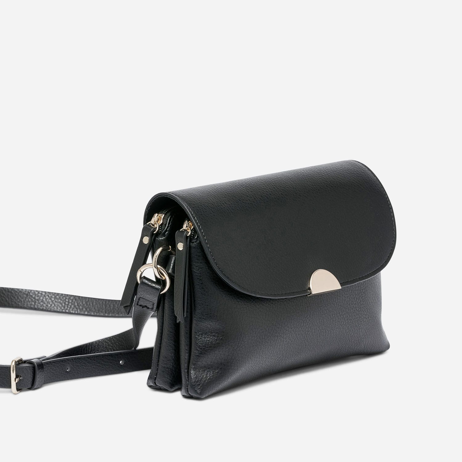 Sac bandoulière noir à double compartiment
