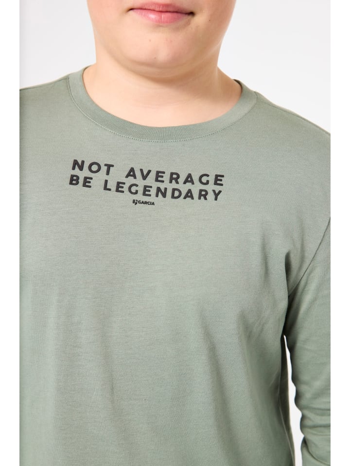 Garcia Langarmshirt mit Schriftprint in rucola günstig kaufen