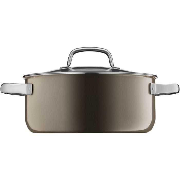 Fusiontec Mineral Bratentopf mit Glasdeckel, 24 cm, Dark Brass