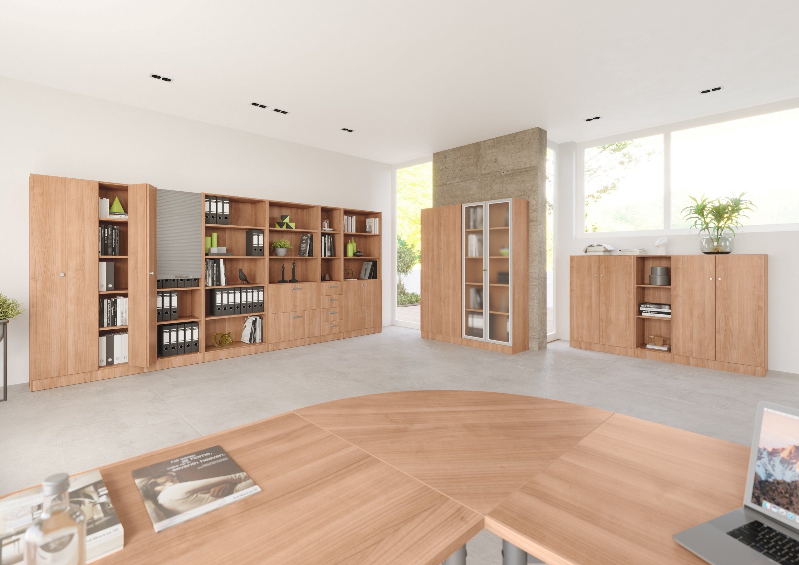 bümö Aktenregal office Regalschrank - 5 Ordnerhöhen, Dekor: Grau