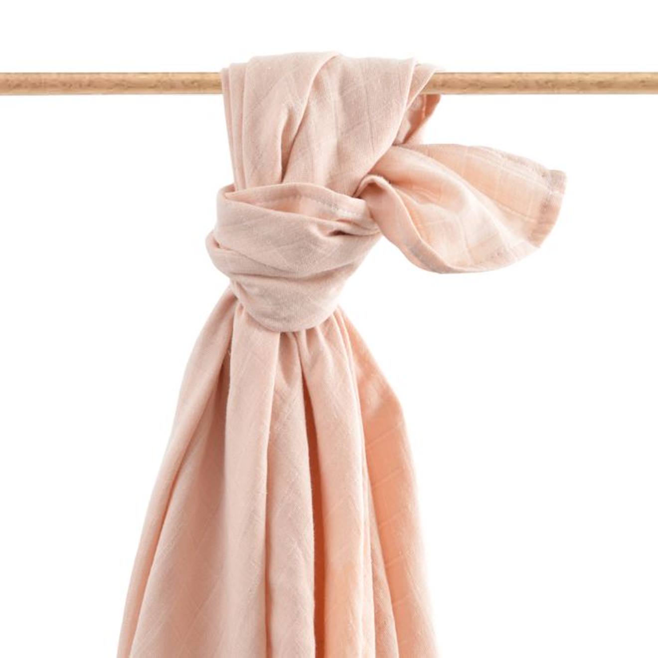 Maxi-lange en coton bio* uni Corail rose