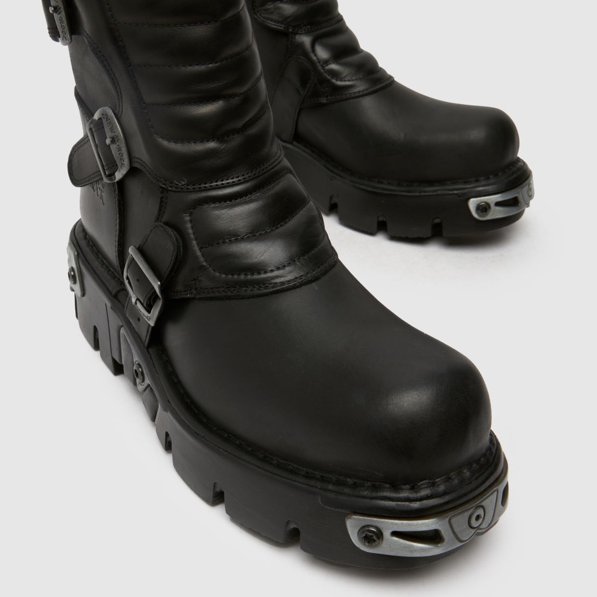 NEW ROCK – Svarta vadderade bikerboots