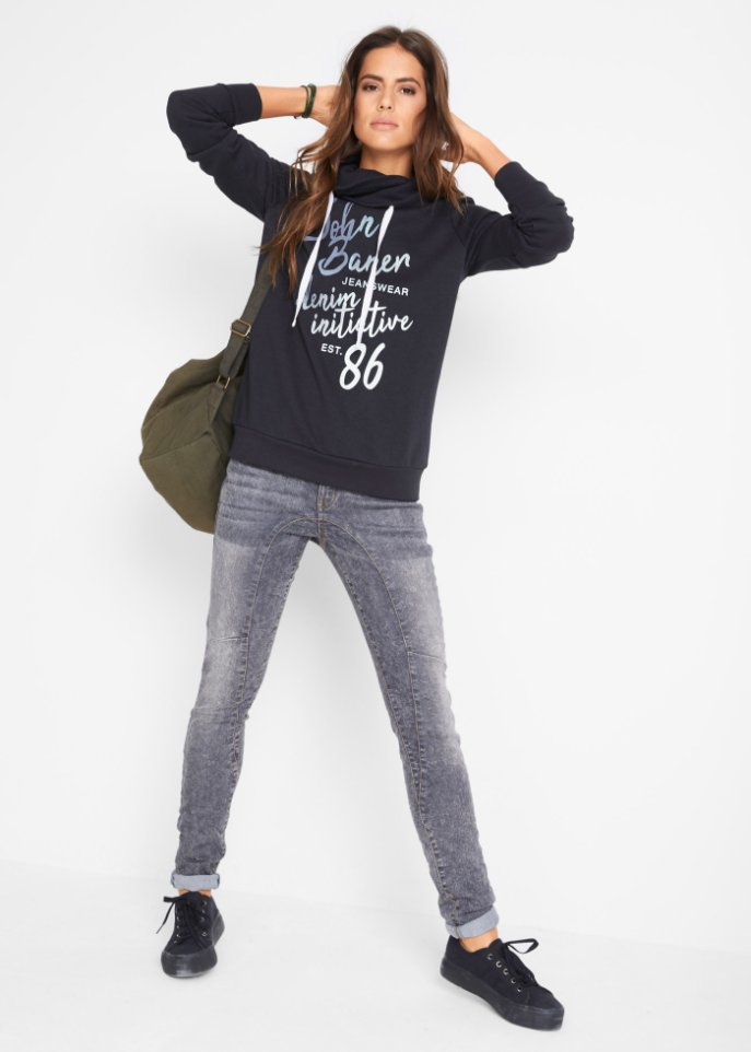Sweatshirt mit Glitzerdruck