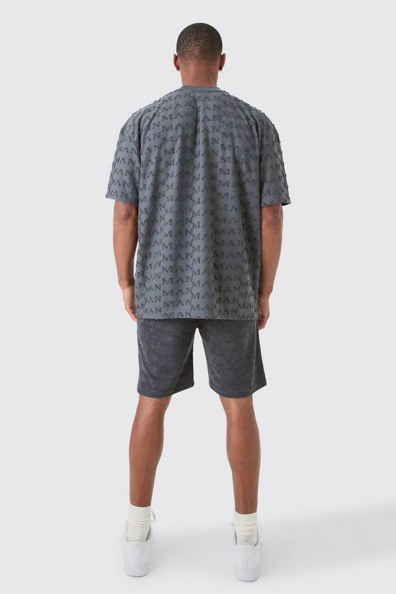 Lockere Man Frottee Jacquard Shorts