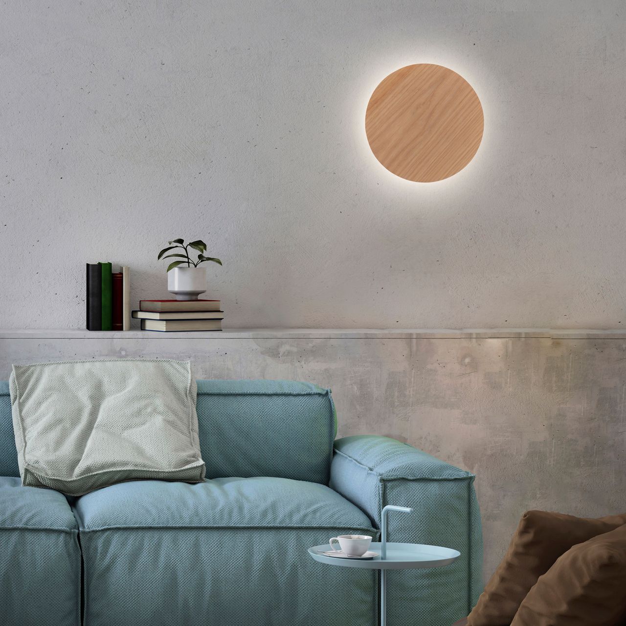 Paul Neuhaus LED Wandleuchte AKKU PUNTUA, Akkubetrieb, Klettverschluss, Holz-natur