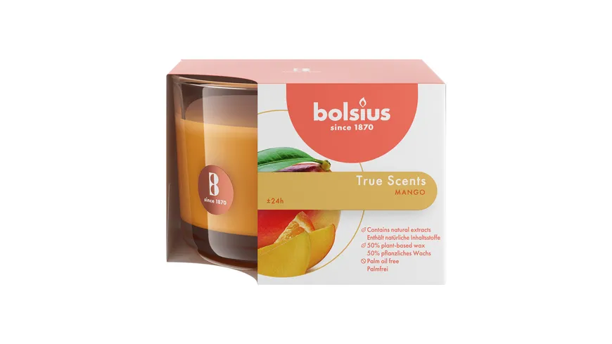 bolsius Duftglas medium True Scents Mango Mango