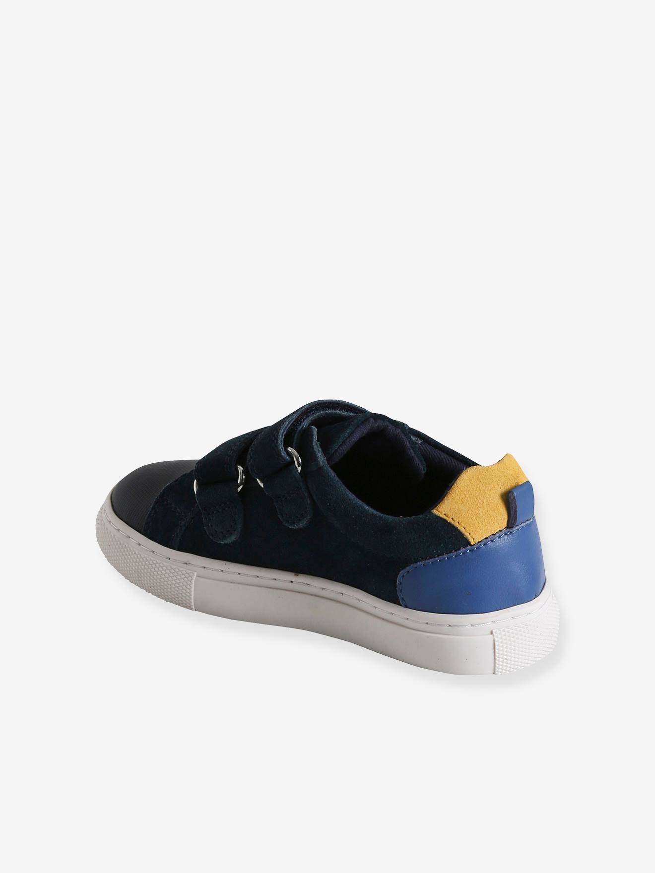Baskets scratchées cuir garçon collection maternelle marine