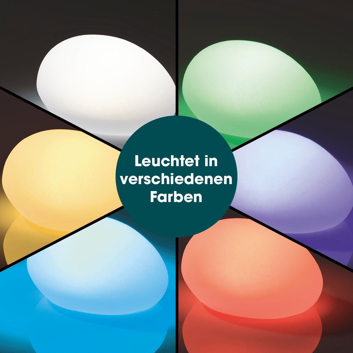 EASYmaxx LED Solarleuchte Stein Set flach 3-tlg.