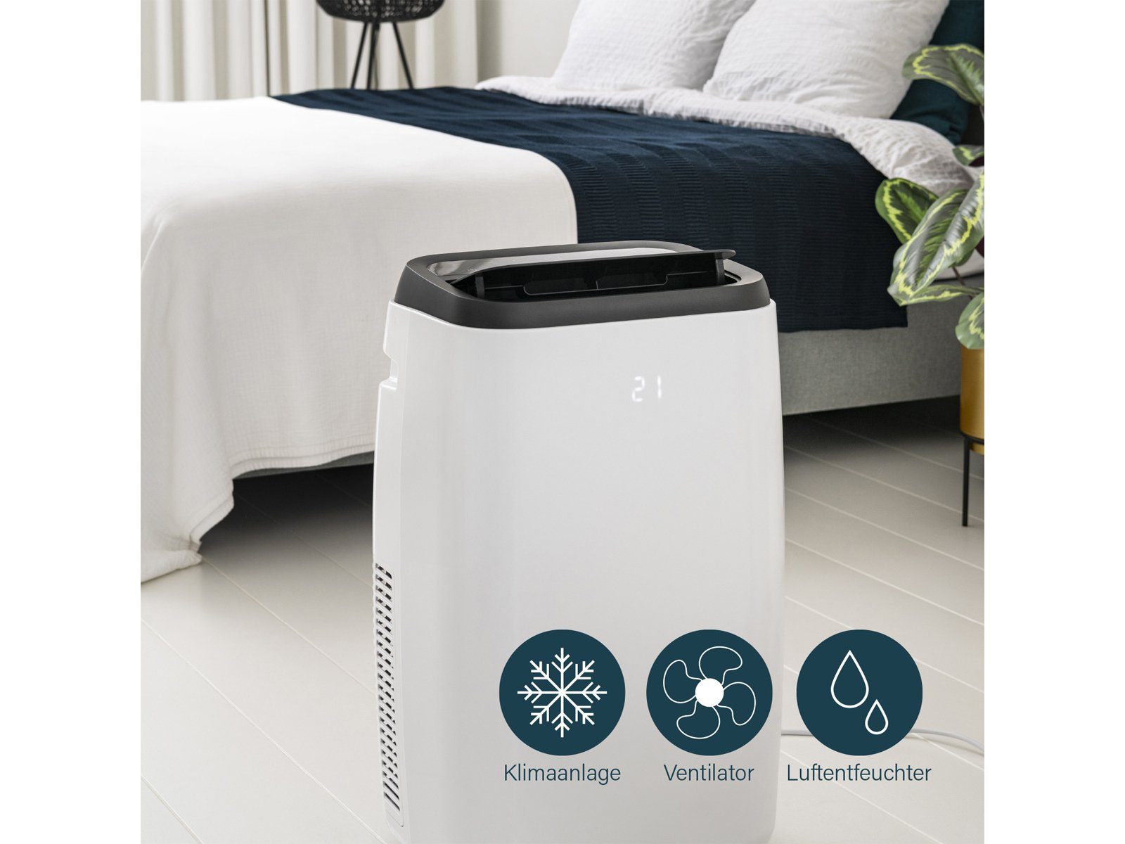 PRINCESS Klimagerät, Mobiles Klima Standgerät, Smarte Klimaanlage 9000BTU - Luftkühler