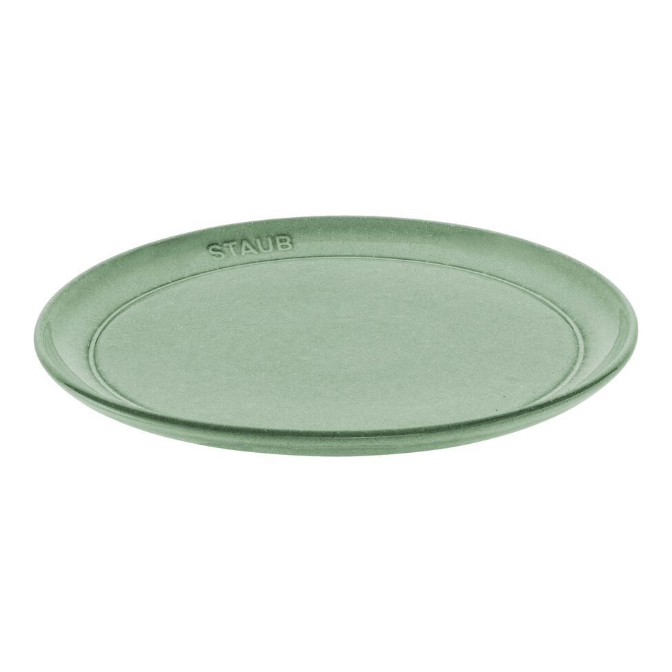 Teller flach 22 cm, Keramik, Salbeigrün