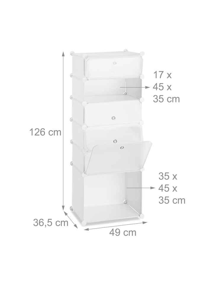 relaxdays Schuhregal in Weiß - (B)37 x (H)52 x (T)9 cm günstig kaufen onesize