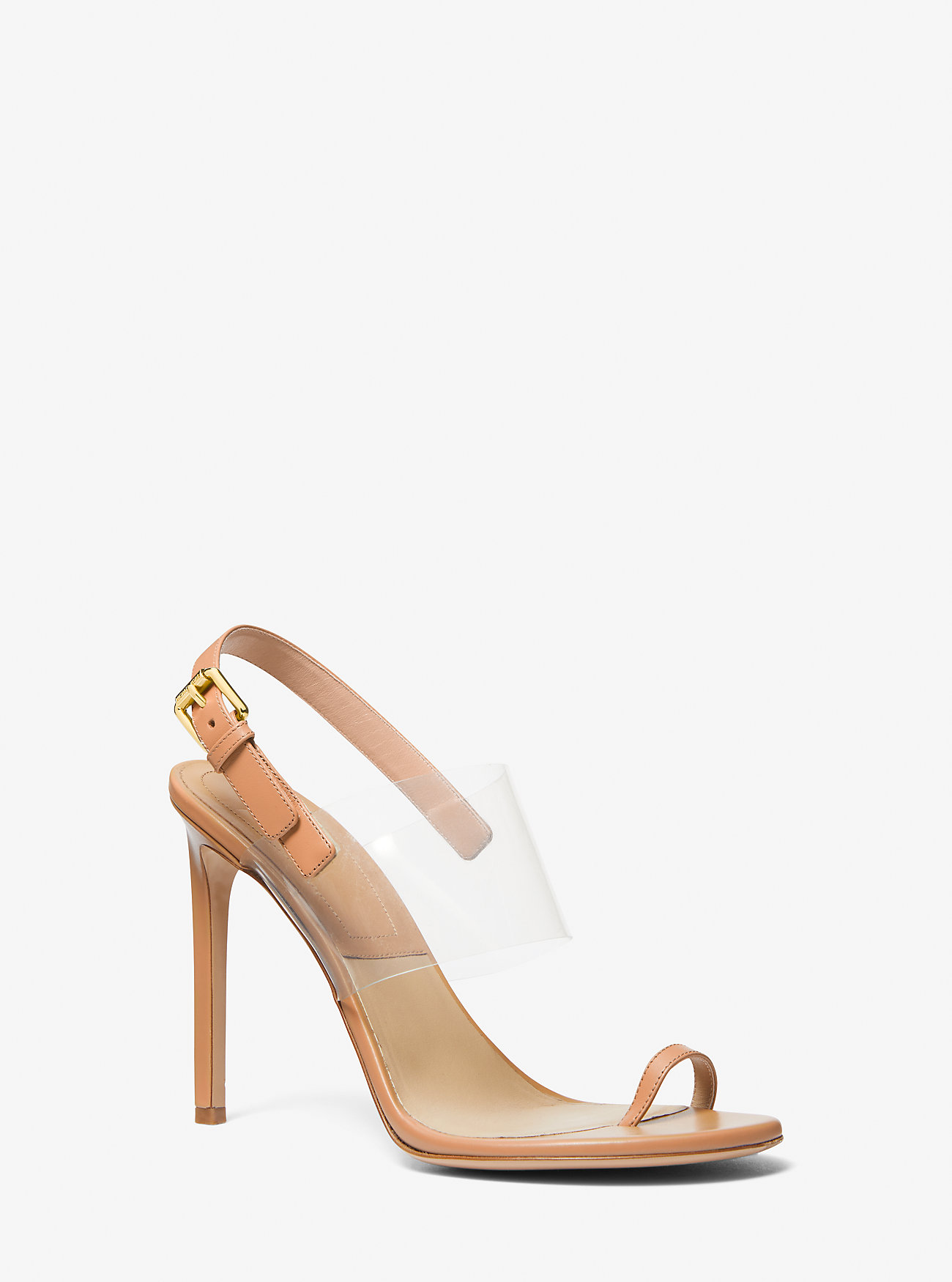 Sandali Catherine in pelle e vinile - SUNTAN
