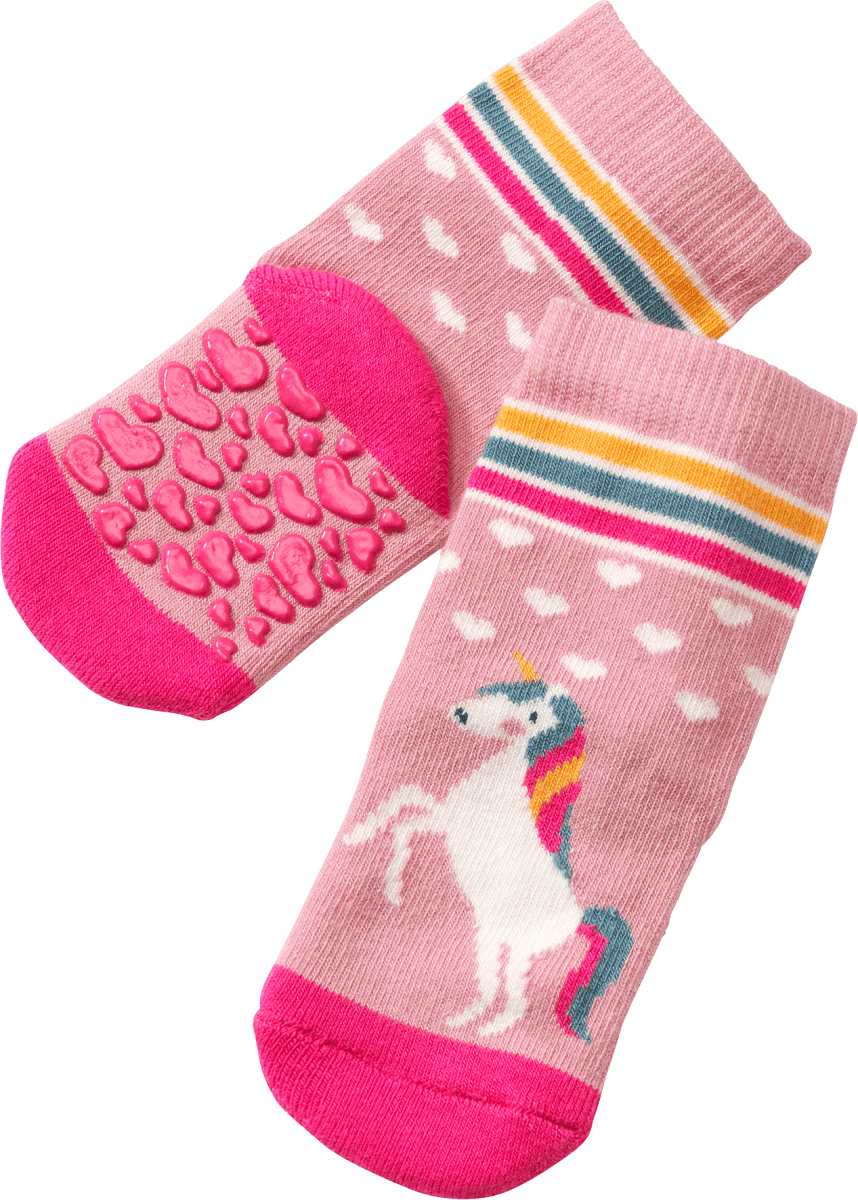 ABS Socken mit Einhorn-Motiv, rosa, Gr. 23/26, 1 St