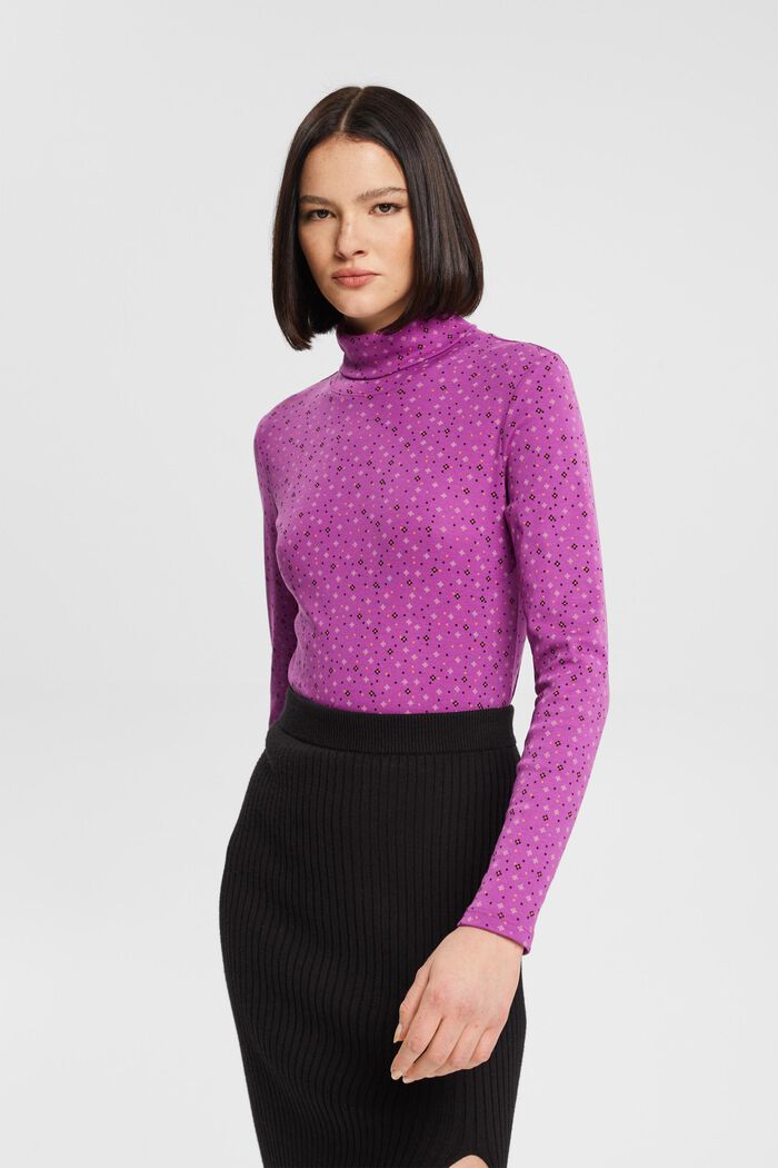 Longsleeve mit Muster, 100 % Baumwolle