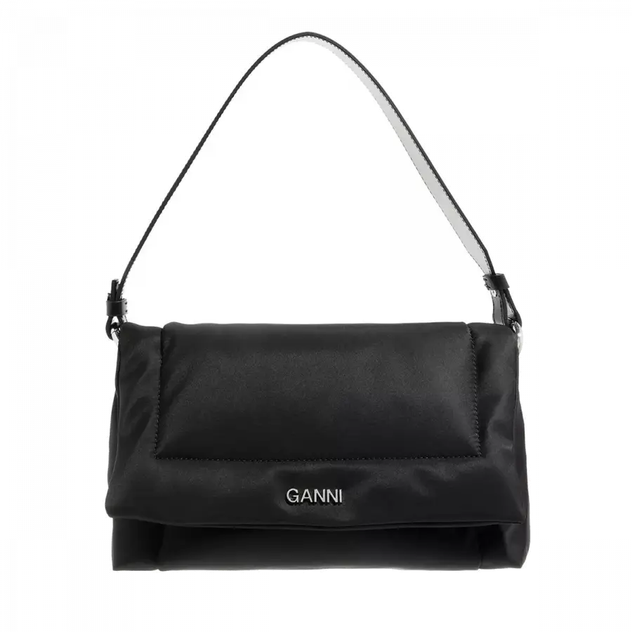 Ganni - Ganni Handle Bags Leder Black - schwarz