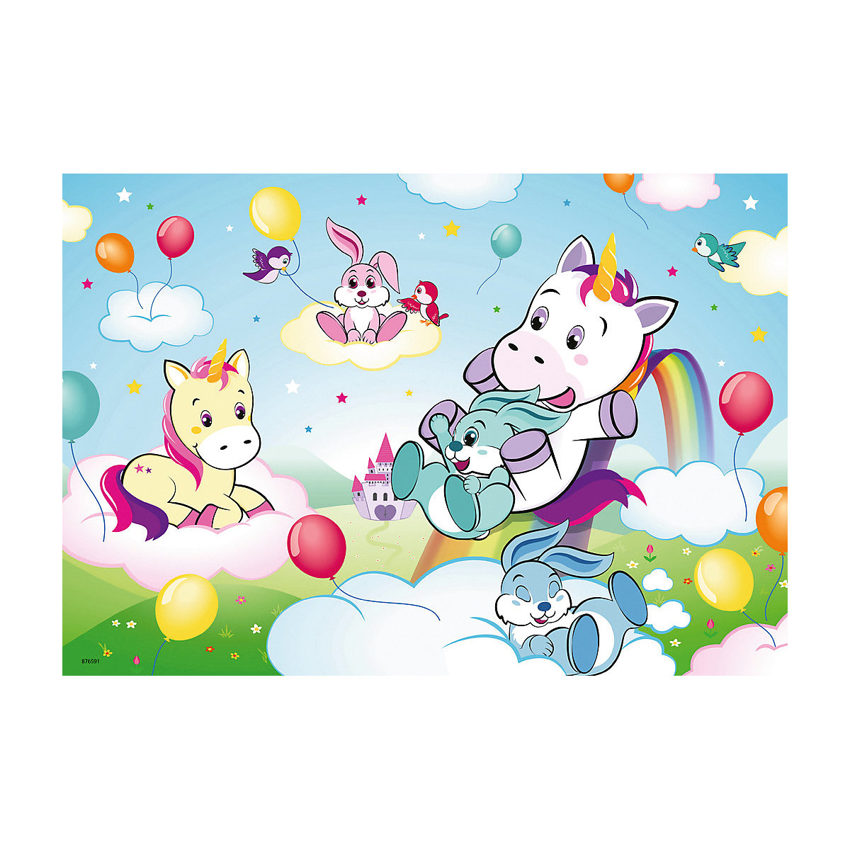 2er Set Puzzle, je 24 Teile, 26x18 cm, Märchenhaftes Einhorn