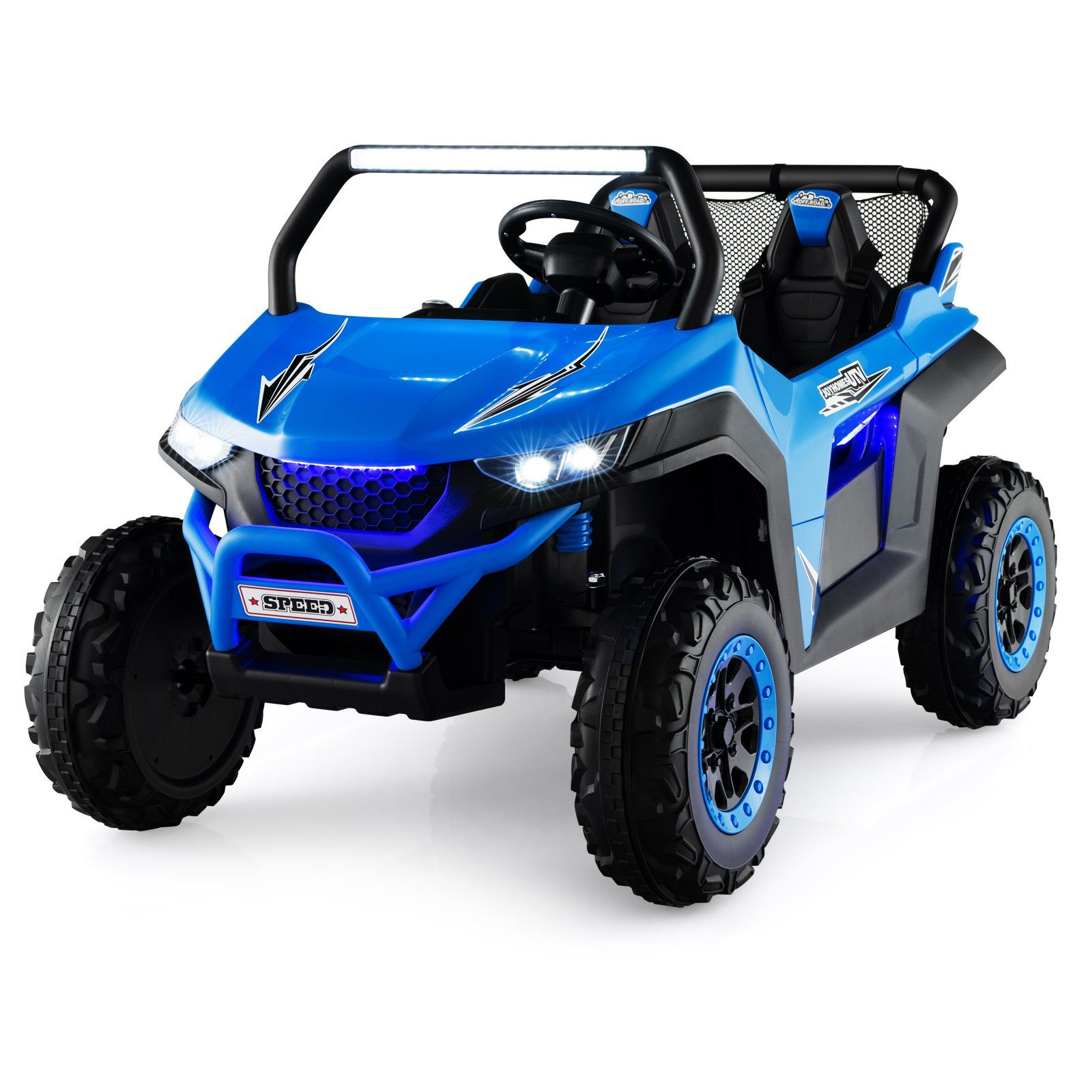 COSTWAY electric children's car 12V children's quad, 2 seats, 2-4 km/h