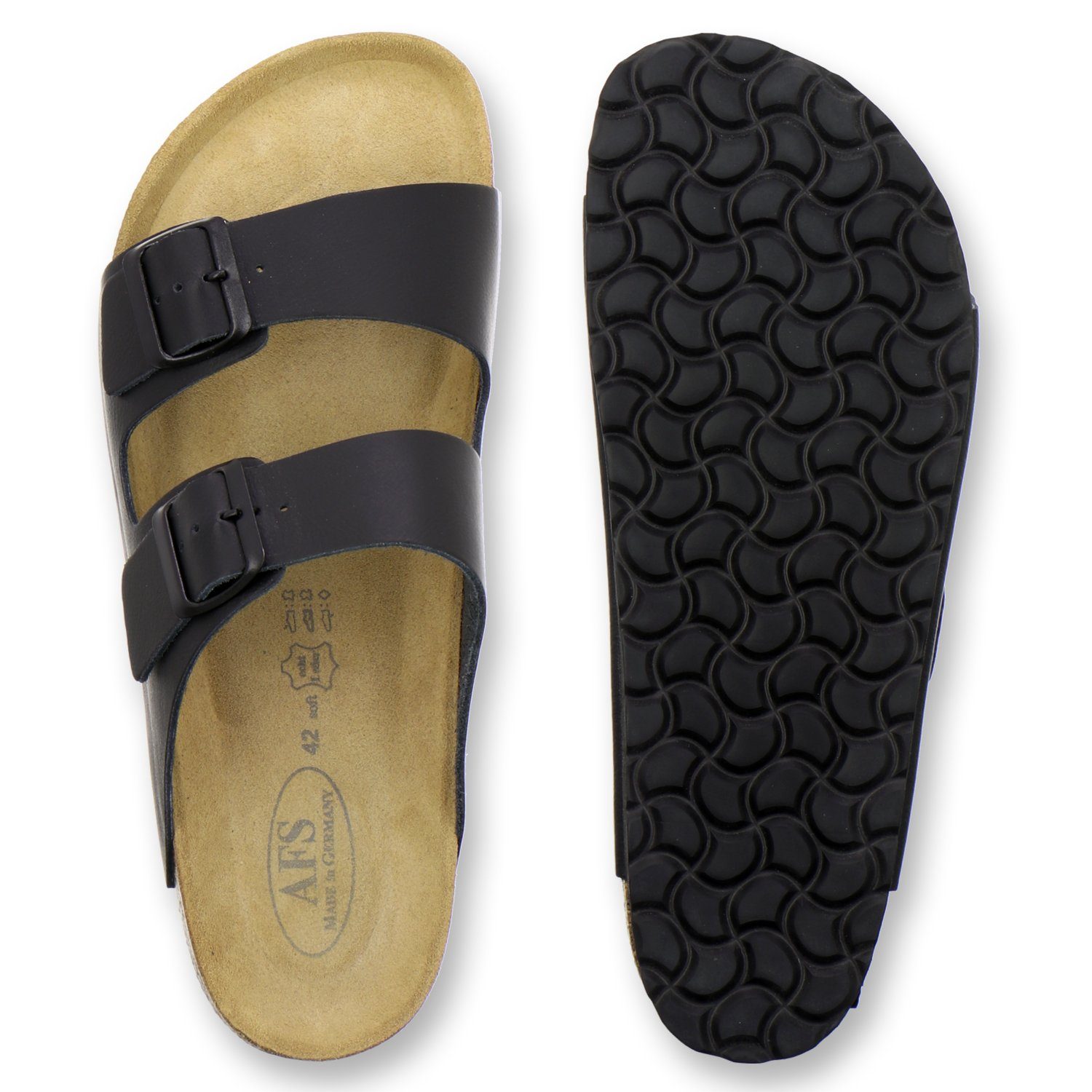AFS-Schuhe 3100 Pantolette für Herren aus Leder mit Fußbett, Made in Germany