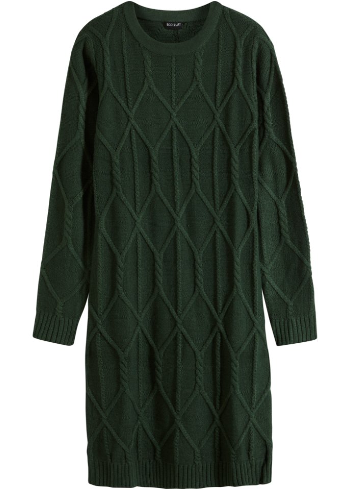 Strickkleid mit Zopfmuster