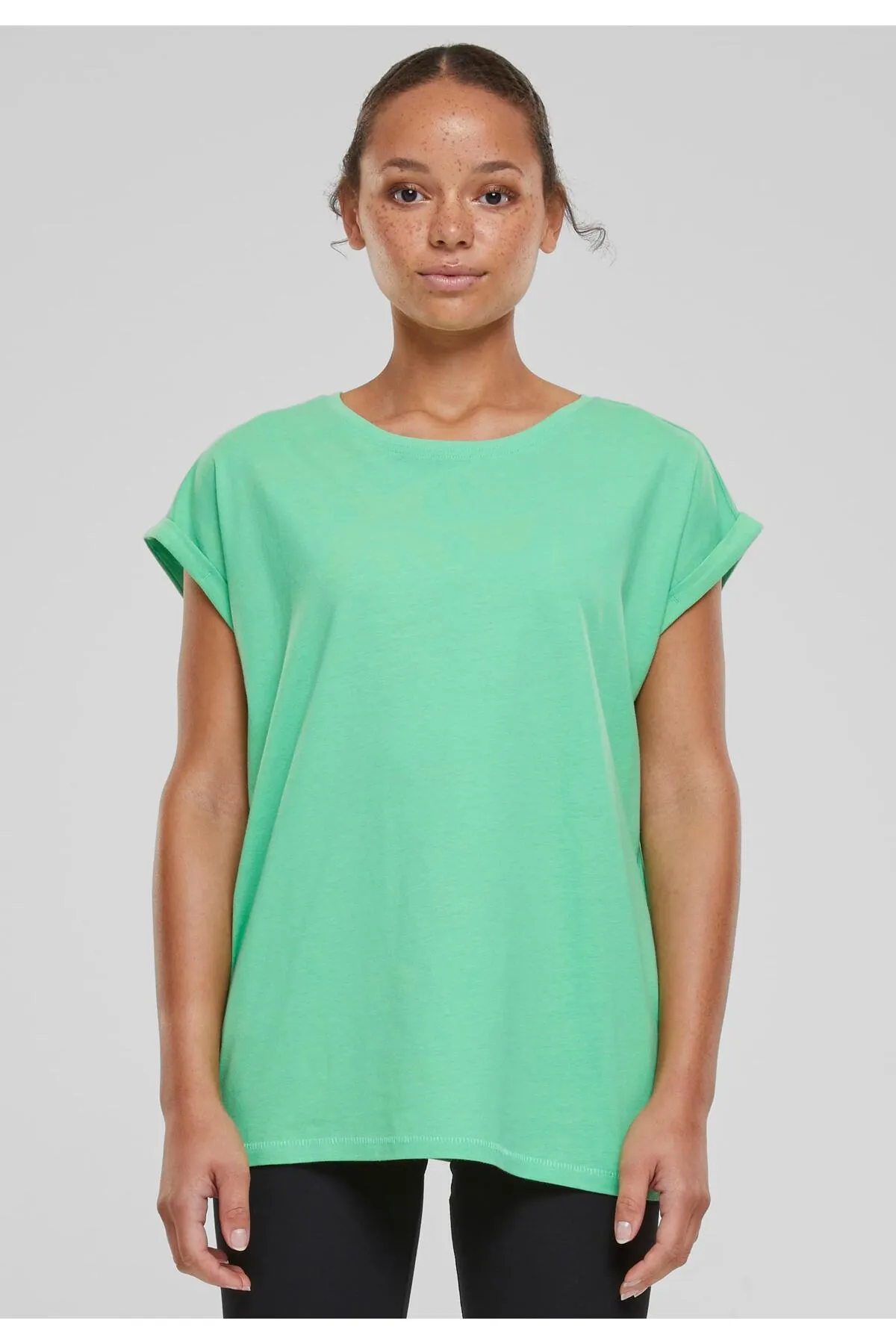 Urban Classics  Damen T-Shirt mit verlängerter Schulterpartie für Damen