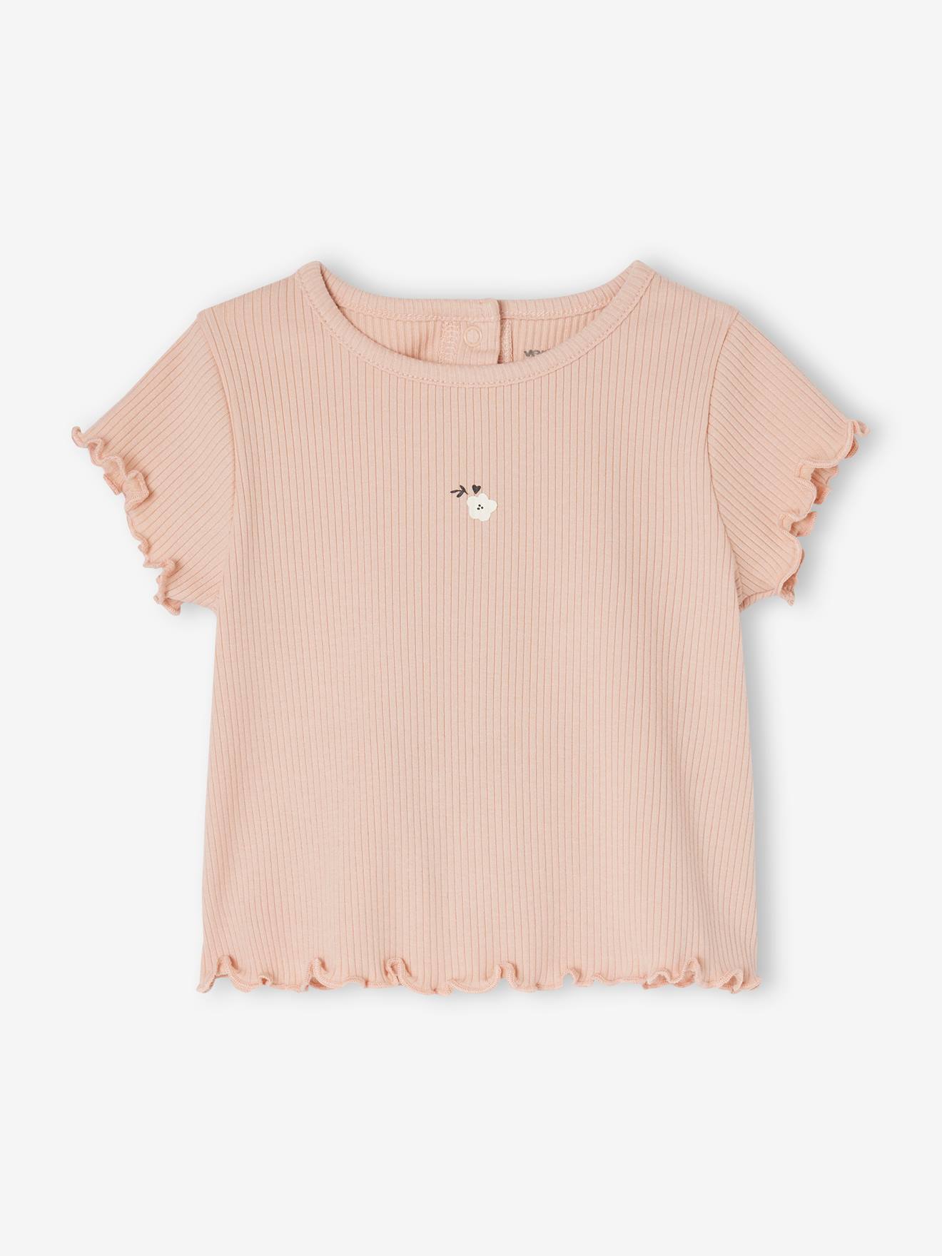 Vertbaudet 2er-Pack Baby T-Shirts aus Bio-Baumwolle - rosa nude