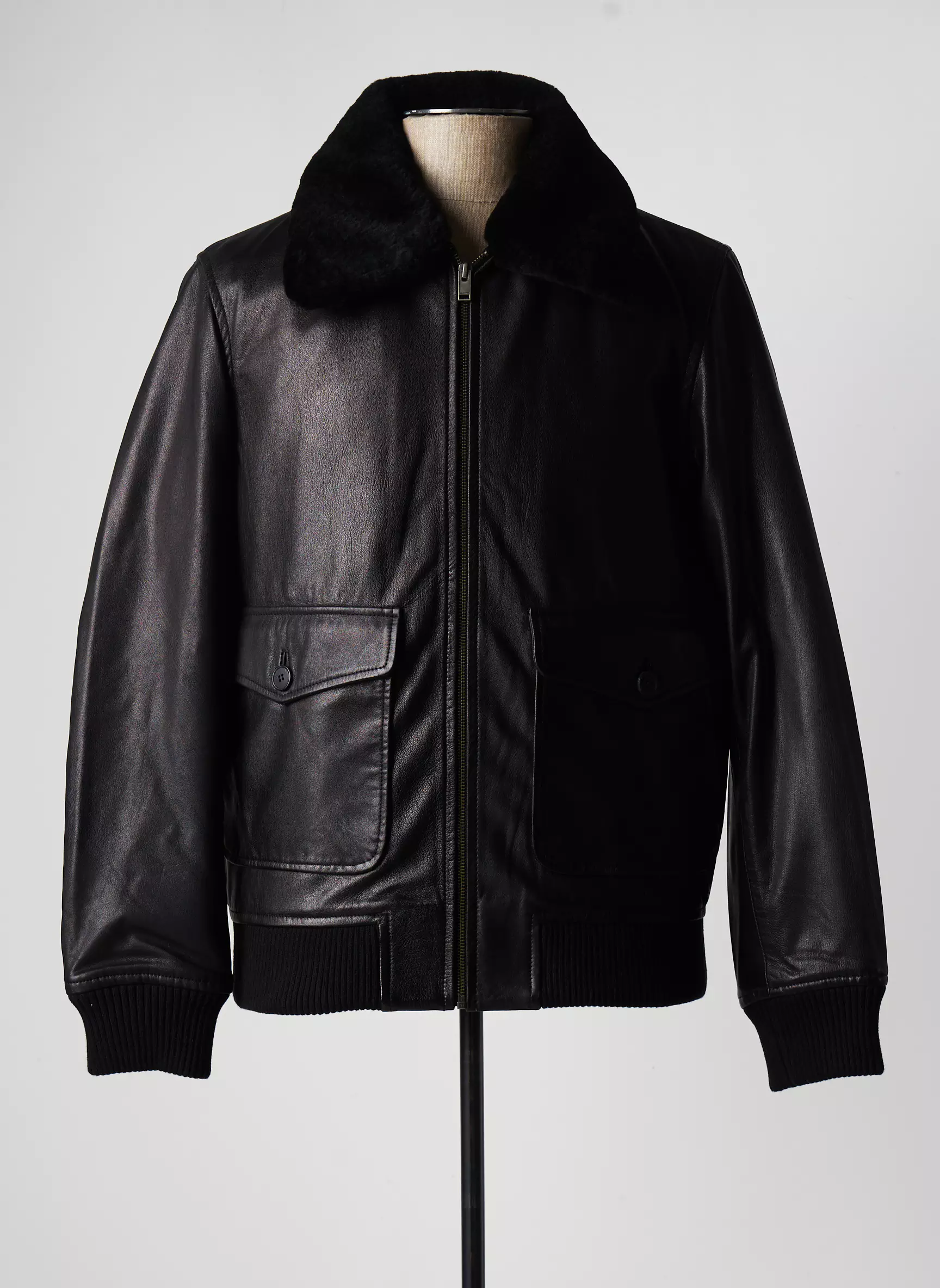 Selected Vestecuir Homme couleur noir
