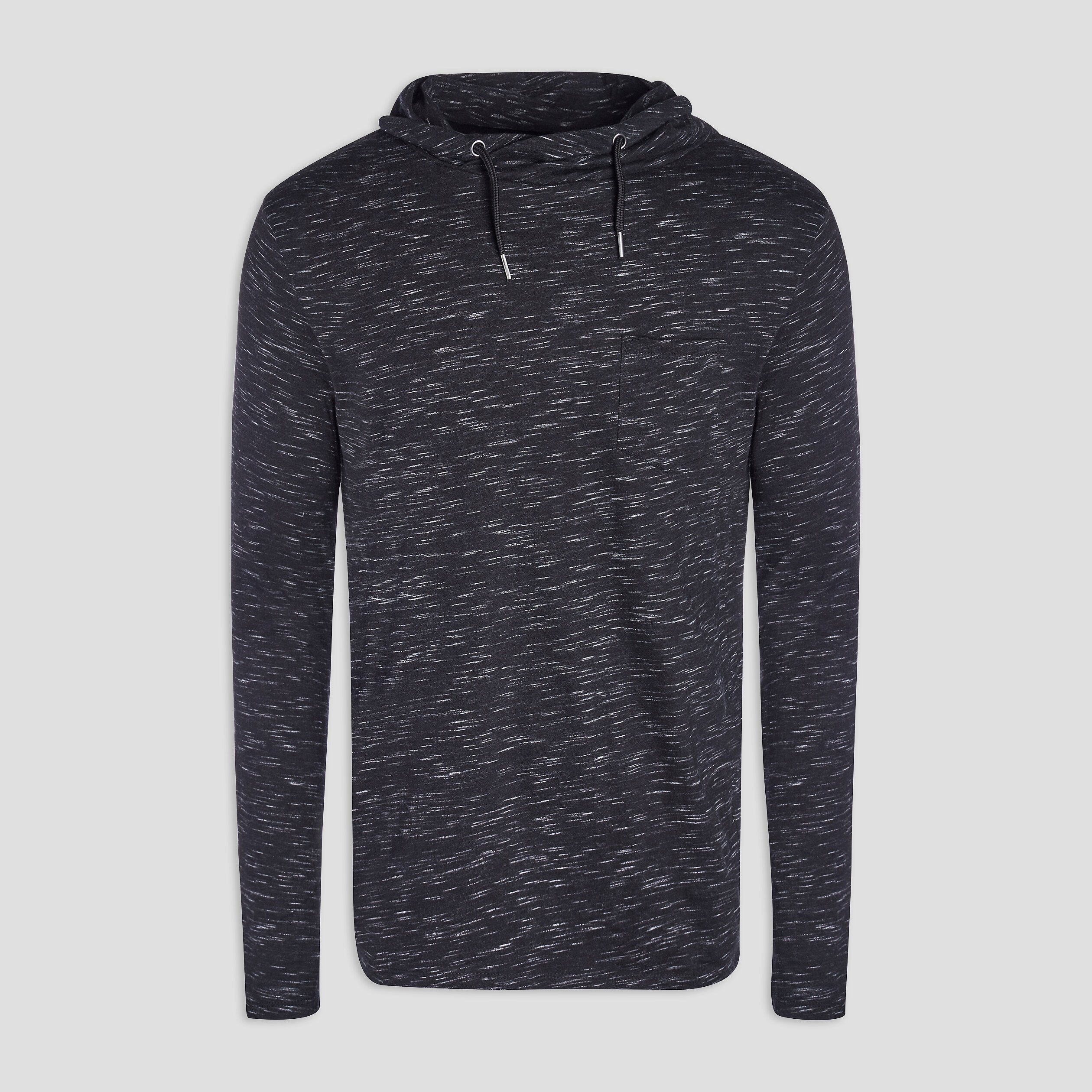 T-shirt manches longues col montant noir homme | La Halle